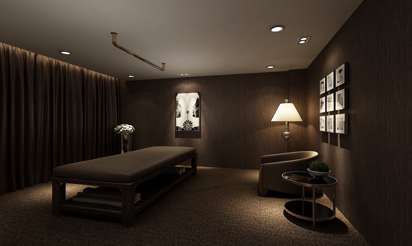 로비 전경, 차분하고 청결한 대기 공간