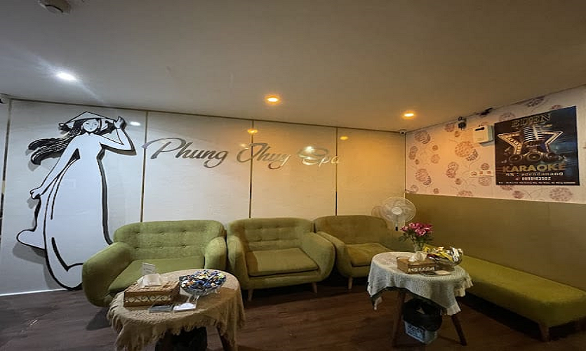 다낭 풍투이 로비 공간, 다낭 마사지 이용 전 안내와 대기가 이루어지는 내부 공간