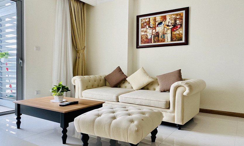 호치민 빈홈 센트럴파크 침실 내부, 단기 장기 숙박 가능한 아파트 객실