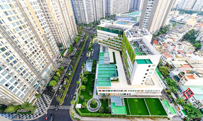 호치민 빈홈 센트럴파크 아파트 전경, 호치민 1군 근처 가성비 아파트 숙소