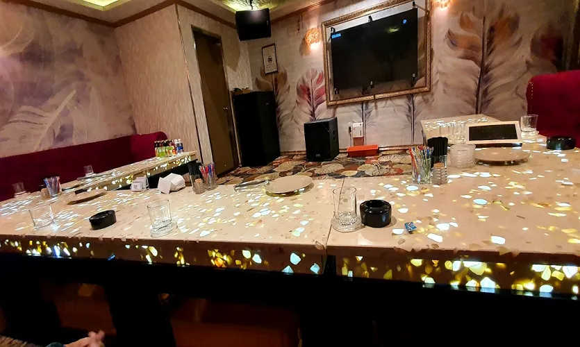 호치민 보스 가라오케 룸 내부, 고급스러운 인테리어와 넓은 공간