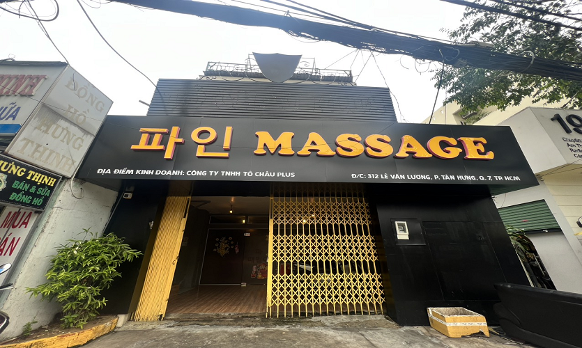 호치민 파인 마사지 매장 전경, 호치민 7군 마사지 위치 및 외관